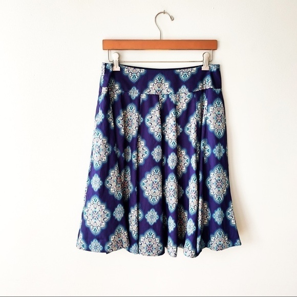 Ann Taylor | Navy Medallion Circle Flounce Skirt - Picture 5 of 5